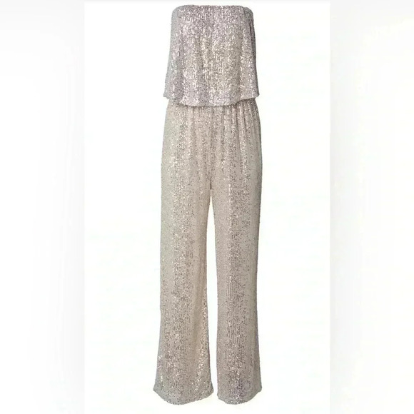 Strapless Sequin Jumpsuit - Picture 2 of 16